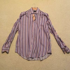 Neiman Marcus striped button up dress shirt
